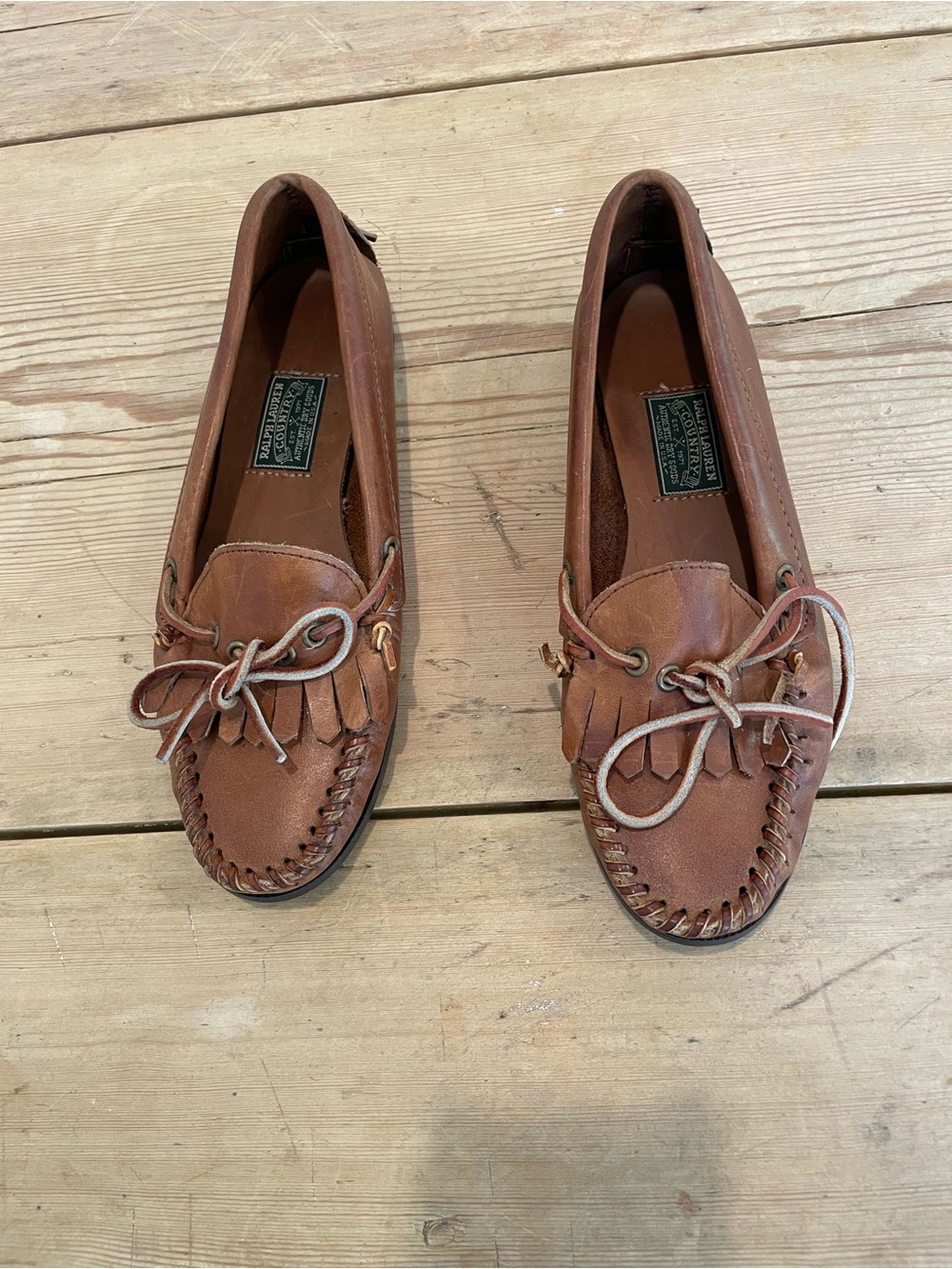 Deadstock 1990s Country Ralph Lauren NWOB Camp Moccasins 7.5